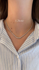 16" Graduated Three Prong Tennis Necklace