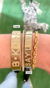 Small Diamond Initial Cuff