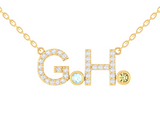 Birthstone Initial Necklace