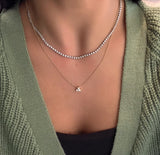 Single Trio Station Diamond Necklace