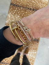 Paperclip Bracelet with Diamond Initials