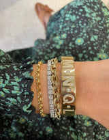 Large Diamond Initial Cuff