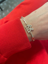 Paperclip Bracelet with Diamond Initials