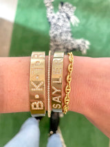 Small Diamond Initial Cuff