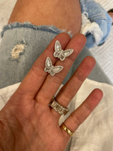 Large Diamond Butterfly Studs