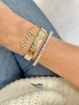 Large Diamond Initial Cuff