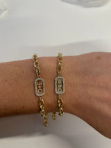 Diamond ID Tag Bracelet