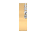 Emerald Cut Diamond and Gold Cigar Band