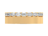 Emerald Cut Diamond and Gold Cigar Band