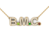 Birthstone Initial Necklace