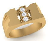 Diamond Initial Signet Ring
