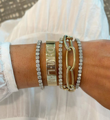 Large Diamond Initial Cuff