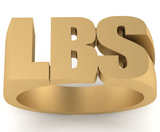 Gold Initial Signet Ring