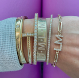 Paperclip Bracelet with Diamond Initials