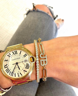 Paperclip Bracelet with Diamond Initials