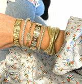 Large Diamond Initial Cuff