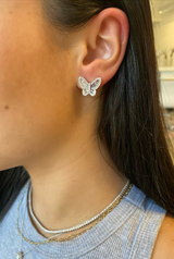 Large Diamond Butterfly Studs