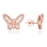 Large Diamond Butterfly Studs