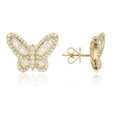 Large Diamond Butterfly Studs