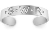 Large Diamond Initial Cuff