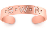 Large Diamond Initial Cuff
