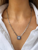 Sapphire + Diamond Illusion Necklace
