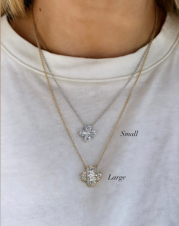 Small Diamond Clover Necklace