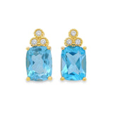 Triple Diamond Topaz Studs