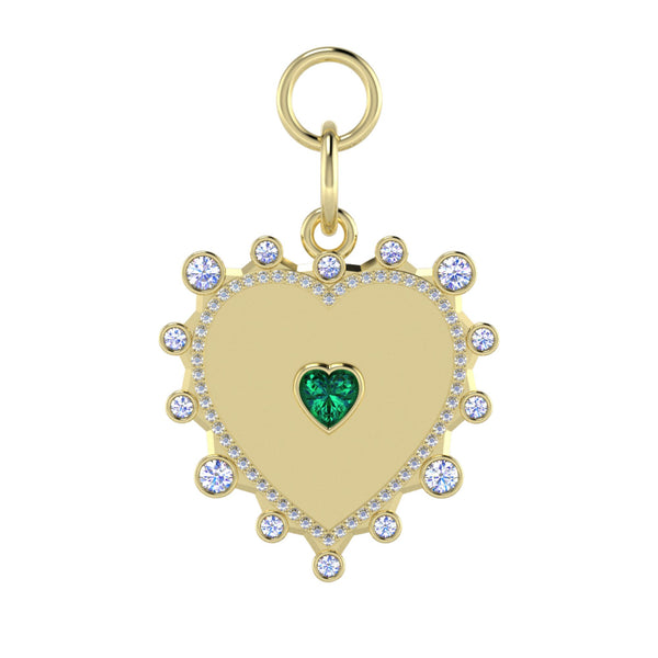 Heart + Diamond Halo Pendant