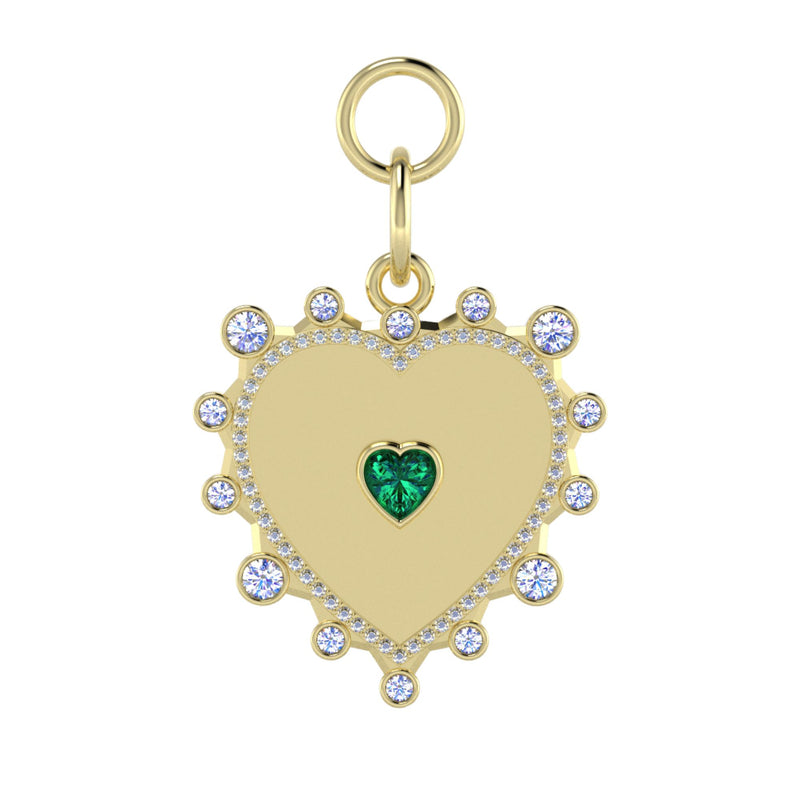 Heart + Diamond Halo Pendant