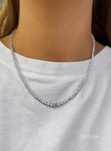 Graduated Three Prong Tennis Necklace