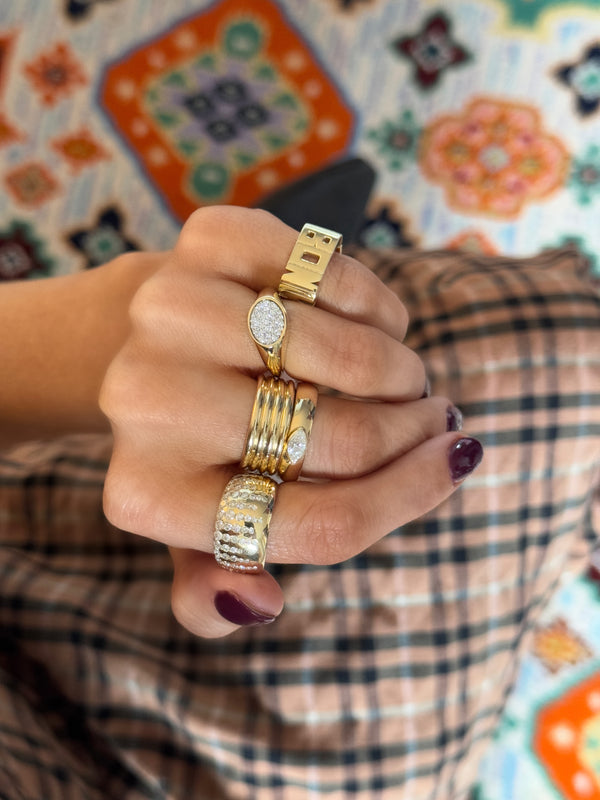Block Bonheur "Happiness" Pinky Ring