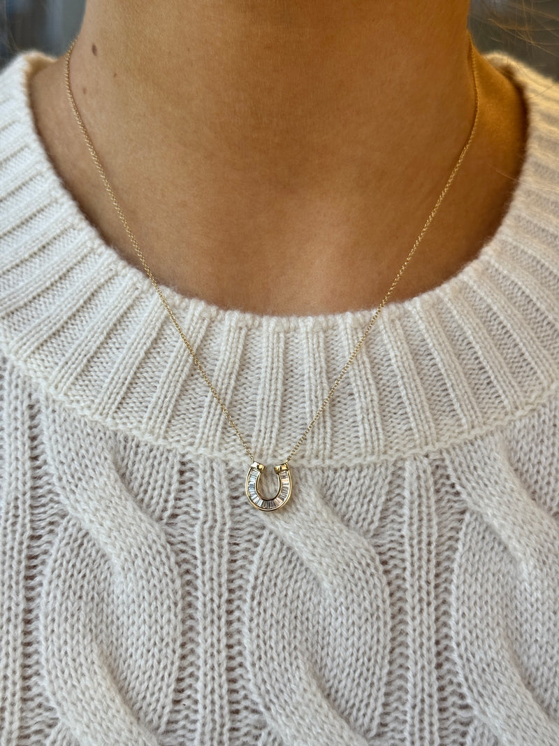 Baguette Horseshoe Necklace