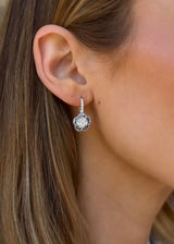 Aqua Flower Drop Earrings