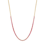 Ombré Sapphire Halfway Tennis Necklace