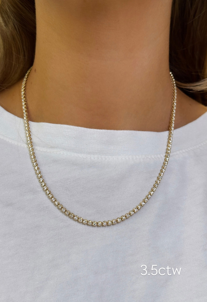 Pre-Order - Scalloped Tennis Necklace