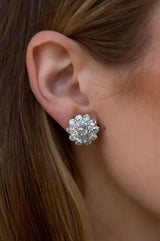 Diamond Cluster Stud Earrings