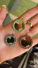 Bezel Oval Halo Handwriting Pendant