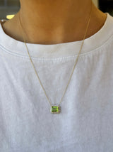 Peridot Halo Necklace