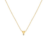 Gold Heart and Diamond Necklace