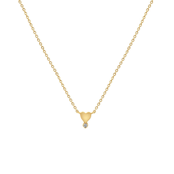 Gold Heart and Diamond Necklace