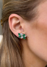 Diamond + Emerald Crawler Earrings