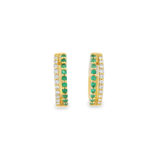 Double Row Gemstone Huggies