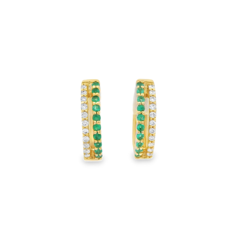 Double Row Gemstone Huggies