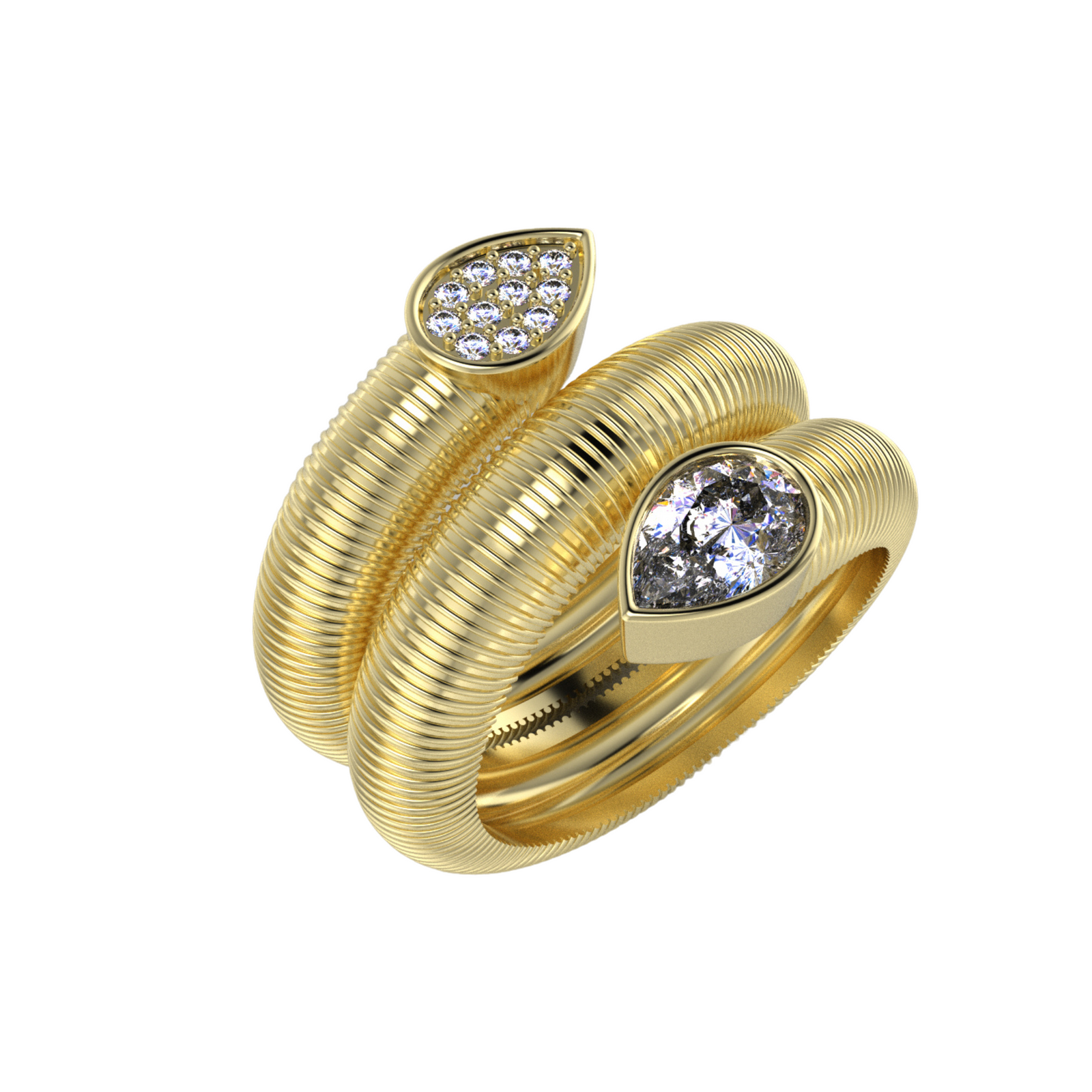 指輪・リング Volume Coil with Pave Ring #8406 8402 - NUMBERING