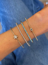 Baguette Flower Wire Bangle