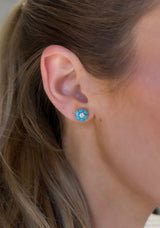 Turquoise Flower Studs