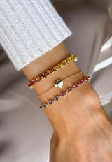 Emerald + Round Rainbow Tennis Bracelet