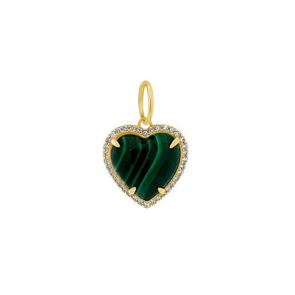 Charm de corazón de malaquita