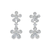 Diamond Drop Flower Earrings